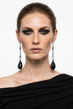 Large Black Crystal Dangle Earring