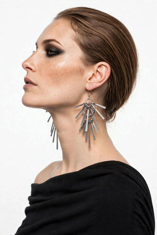 DG Silver spine chandelier earrings