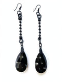 Large Black Crystal Dangle Earring