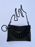 Black Leather Pouch Crossbody
