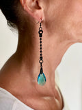 Aqua Crystal Drop Earring