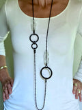 Double Barrel Crystal Necklace