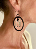 Crystal drop hoop earring