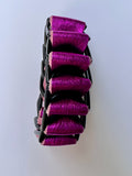 Metallic Pink Woven Leather Cuff