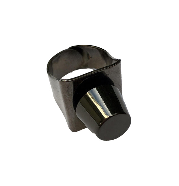 Gunmetal Cone Stud Ring