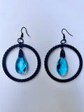 Crystal Drop Hoop Earring