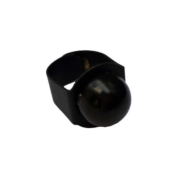Black Single Sphere Ring