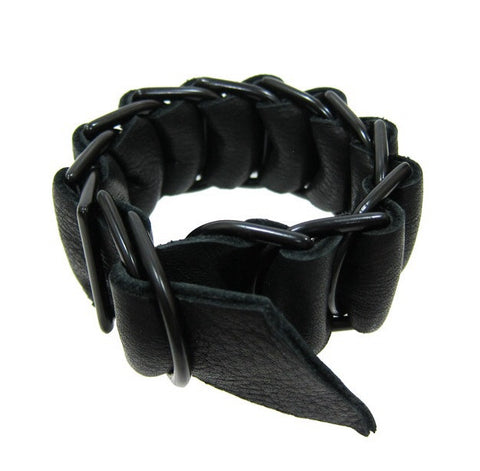 David Galan Black Woven Cuff Bracelet